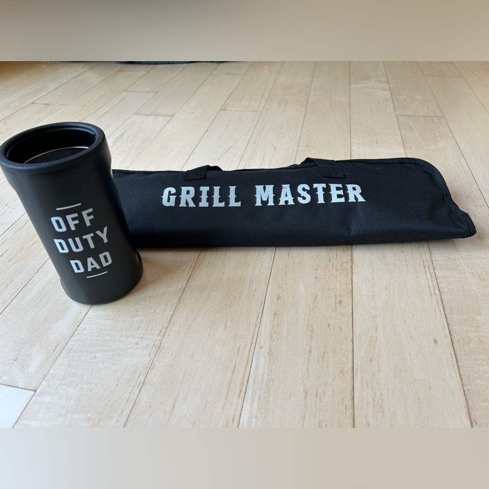 Black Grill Master Set - Beer Koozie and Grill Utentils - Never Used